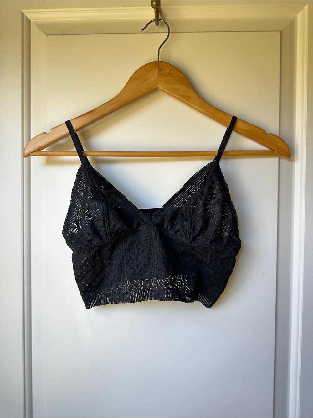 Aerie Black Lace Longline Bralette